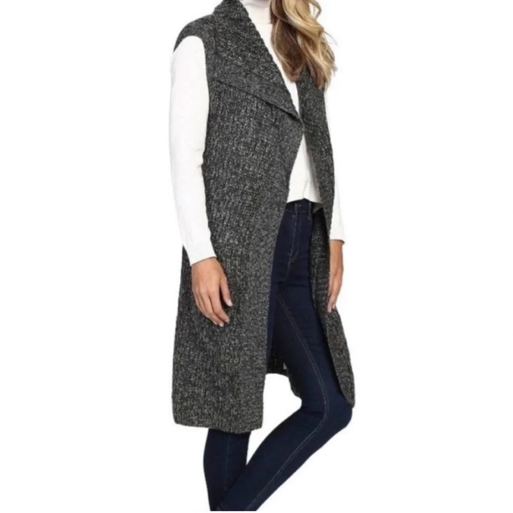 Prana Thalia wool blend black dark gray grey duster sweater - Picture 1 of 16